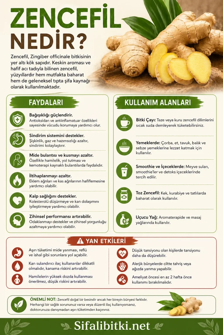 Zencefil Nedir? Faydaları, Kullanım Alanları ve Yan Etkileri