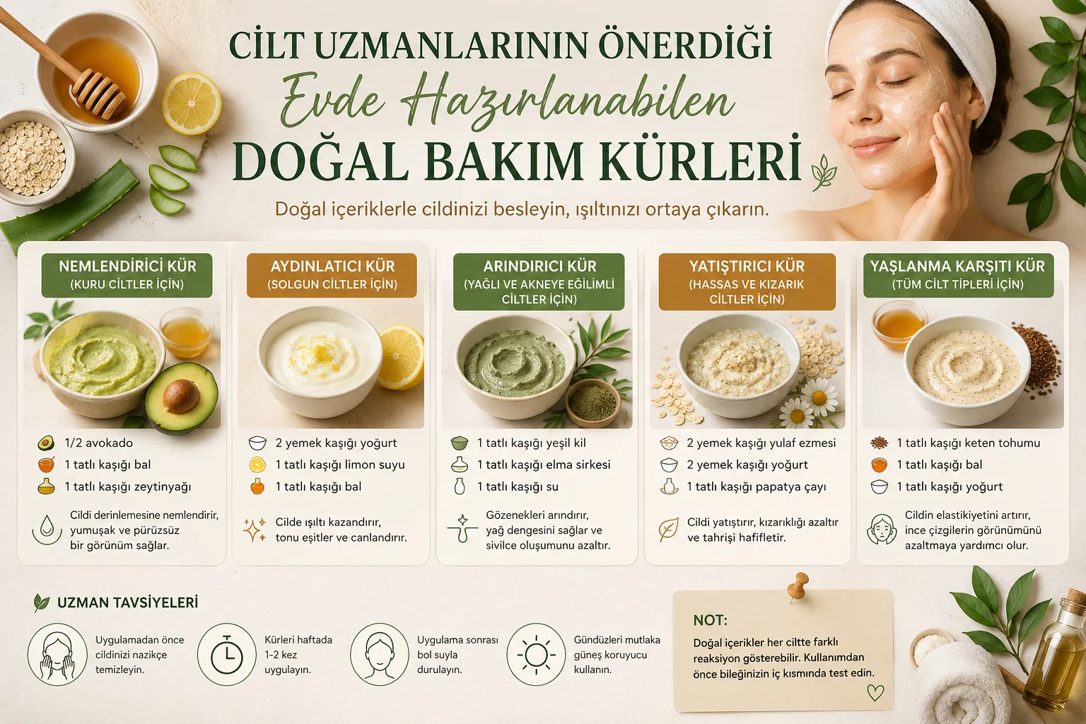 Cilt Uzmanlarının Önerdiği Evde Hazırlanabilen Doğal Bakım Kürleri